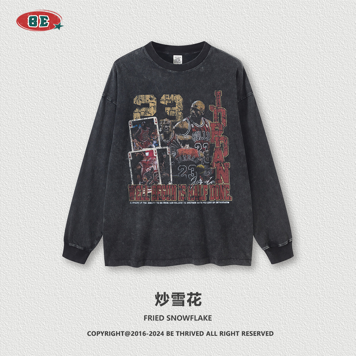 Be customizado| 2025 otoño y invierno marcas de moda estadounidenses digitales de impresión directa de inyección de manga larga camiseta de comercio exterior personalizada transfronteriza