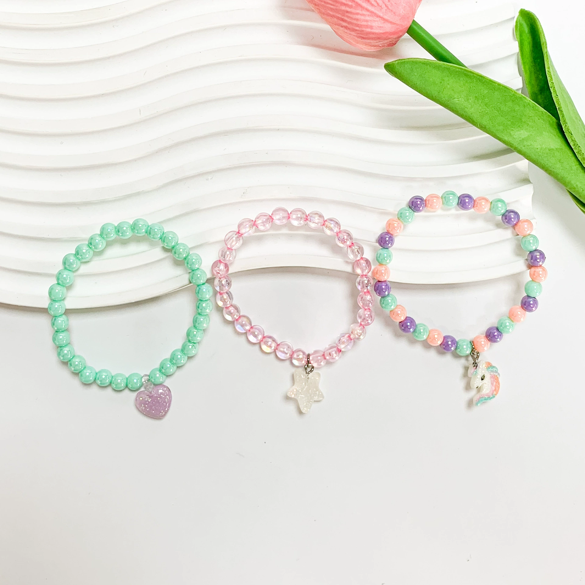 Детский набор с сердечком, аксессуар Handmade, бисер браслет, (跨境 Торговля), корейский стиль