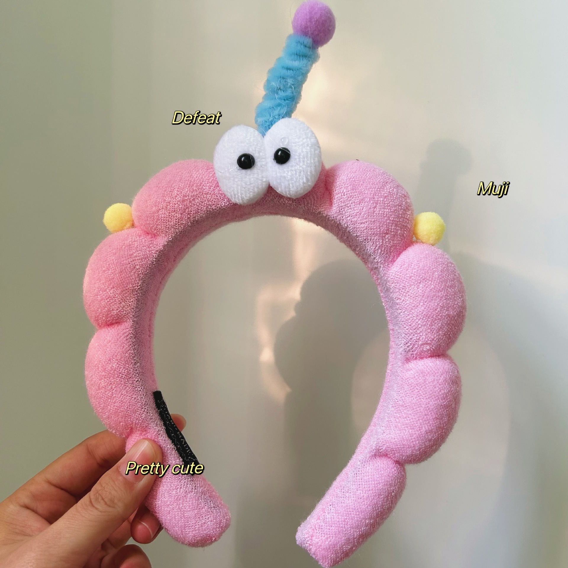 Feo, lindo, divertido, palo de torsión, esponja de ojos grandes, lavar la cara, banda de cabello casera, lavar la cara, maquillaje, banda de cabello rotura, tarjeta de cabello