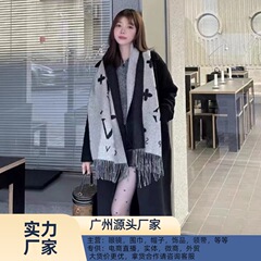 高品质大牌秋冬双面纯色羊绒芯围巾小红书同款披肩保暖围脖批发女