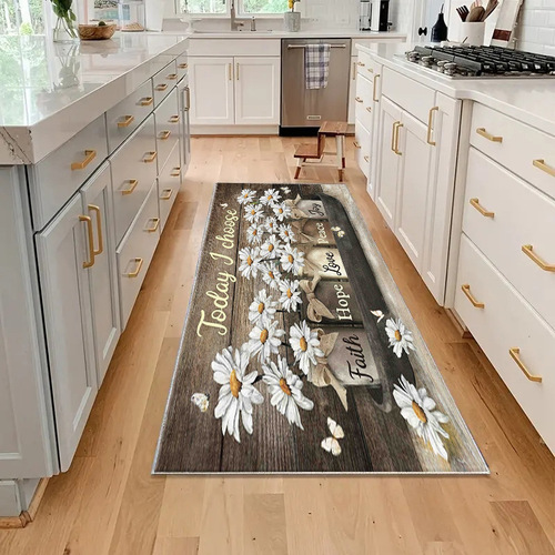 Cross-border new simple kitchen mat long water-absorbing and oil-absorbing foot mats home bathroom floor mats carpet entry door mats