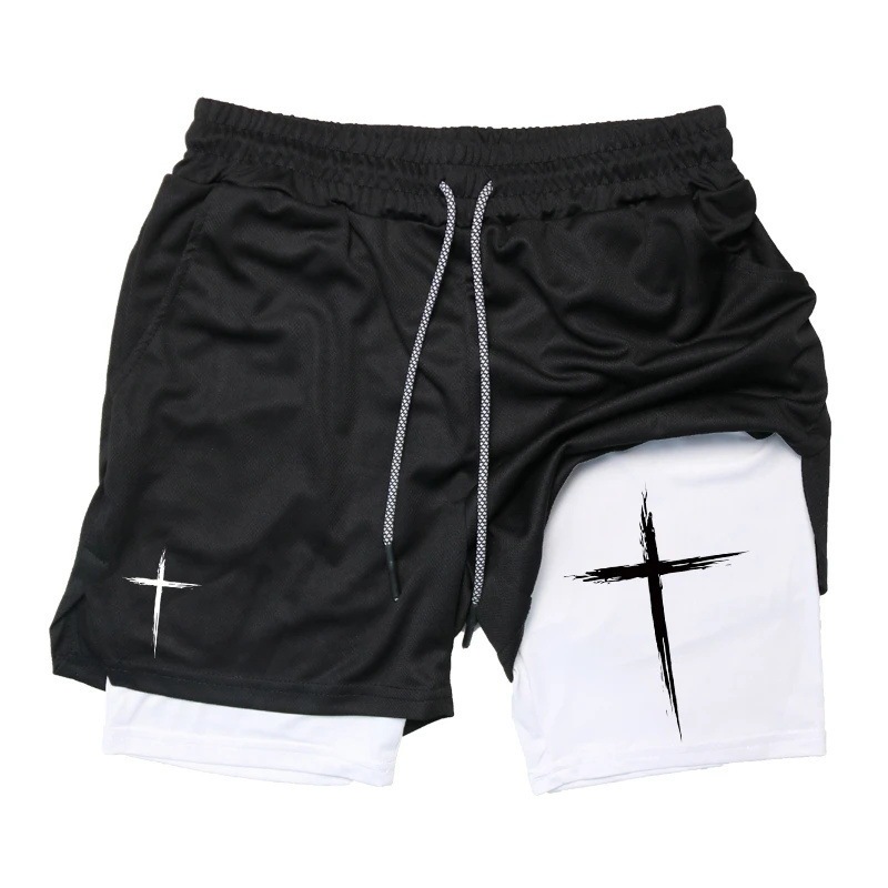 2D Printed Two-In-One Men's High-Performance Shorts for Gym, Fitness, and Running with a Sporty Casual Style 2D Printed Two-In-One Men's High-Performance Shorts for Gym, Fitness, and Running with a Sporty Casual Style