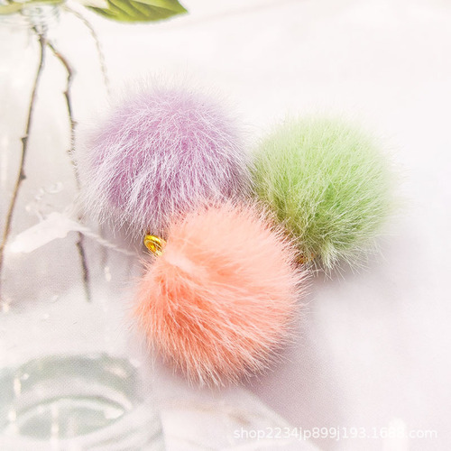 Korean Style faux sable hair ball pendant 15mm DIY earrings necklace pendant earring fashion accessories hair ball pendant handmade
