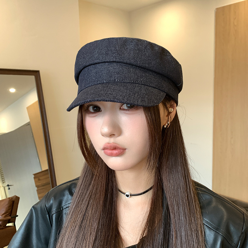 复古棉麻贝雷帽女款夏秋百搭显脸小文艺画家报童帽个性平顶鸭舌帽|undefined