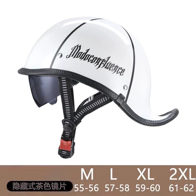 Motosiklet kaskı (dəbilqə) – Half Helmet Motorcycle Summer Scoop Helmet - british-storm-brown-lens-m