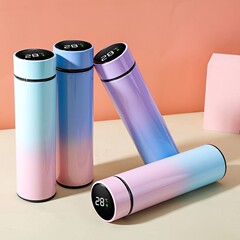 クロスボーダー高颜値知能顕温温度カップ304ステンレス保温カップグラデーション色ビジネスギフトカップ卸売り
