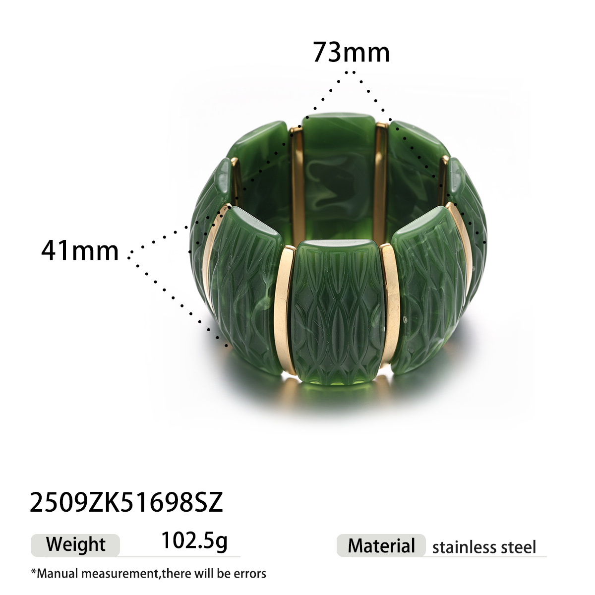 Tina estilo europeo y americano acrílico pulsera de acero inoxidable mujer alta sensación de joyería a rayas de color universal sentido de diseño cruzado image 9