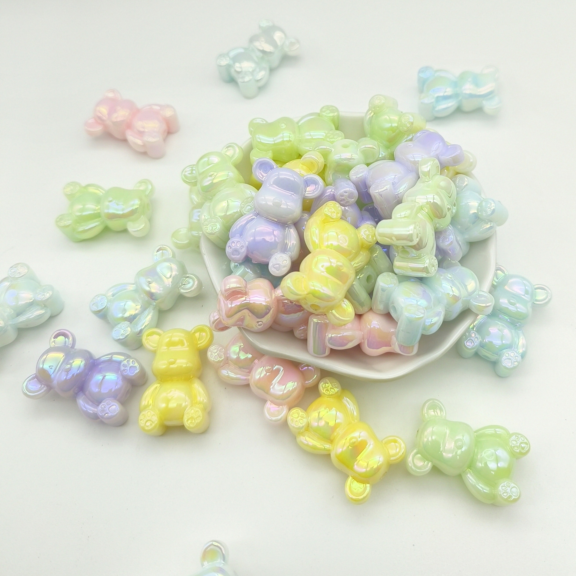 20g Weight Beads Jewelry Making Type 24 * 34mm Jewelry Making Size 1 Piece 24 * 34mm Hole 2~2.9mm Arylic Bear DIY Jewelry Accessories Beads