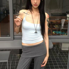 女性用モーダルベスト、多用途ソリッドカラー、伸縮性、スリム、ホットガールデザイン、ホルターネックバックレスタートップ