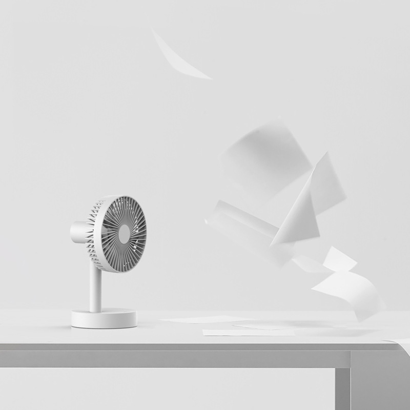 推薦黑白兩色 便攜迷你小風扇辦公室 usb電池 桌面風扇搖頭循環風