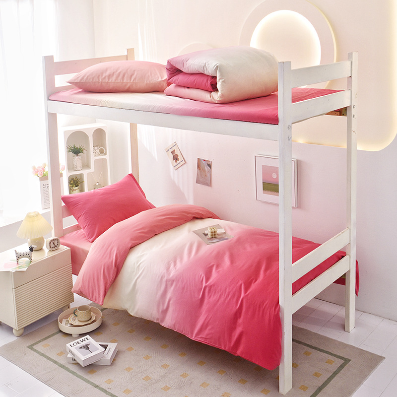 Red Bean University University Cama de algodón de tres piezas Dormitorio Sencilla de algodón puro simple Funda de edredón Ropa de cama Sombrilla de cama Múltiples tamaños