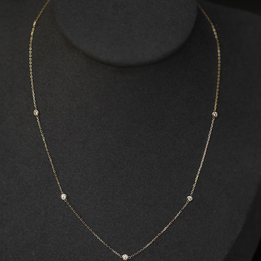 925 Sterling Silver Cable Chain Geometric Necklace display picture 4