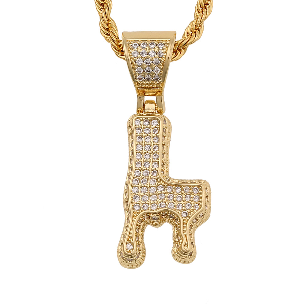 Simple 26 English letters twist chain copper zircon necklace wholesalepicture2