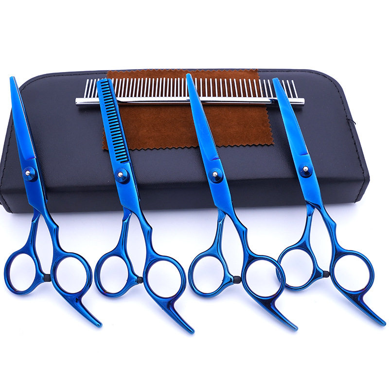 Directo de fábrica de acero inoxidable tijeras para mascotas perro belleza especial tijeras de corte de pelo Teddy corte de pelo traje