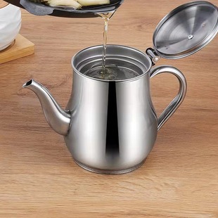 Kitchen Stainless Steel Oil Pot Household Filter Residue Oil Isolation Oil Storage Tank Leak-proof Wine Pot Oil Pour Bottle Filter Mesh Oil Pot