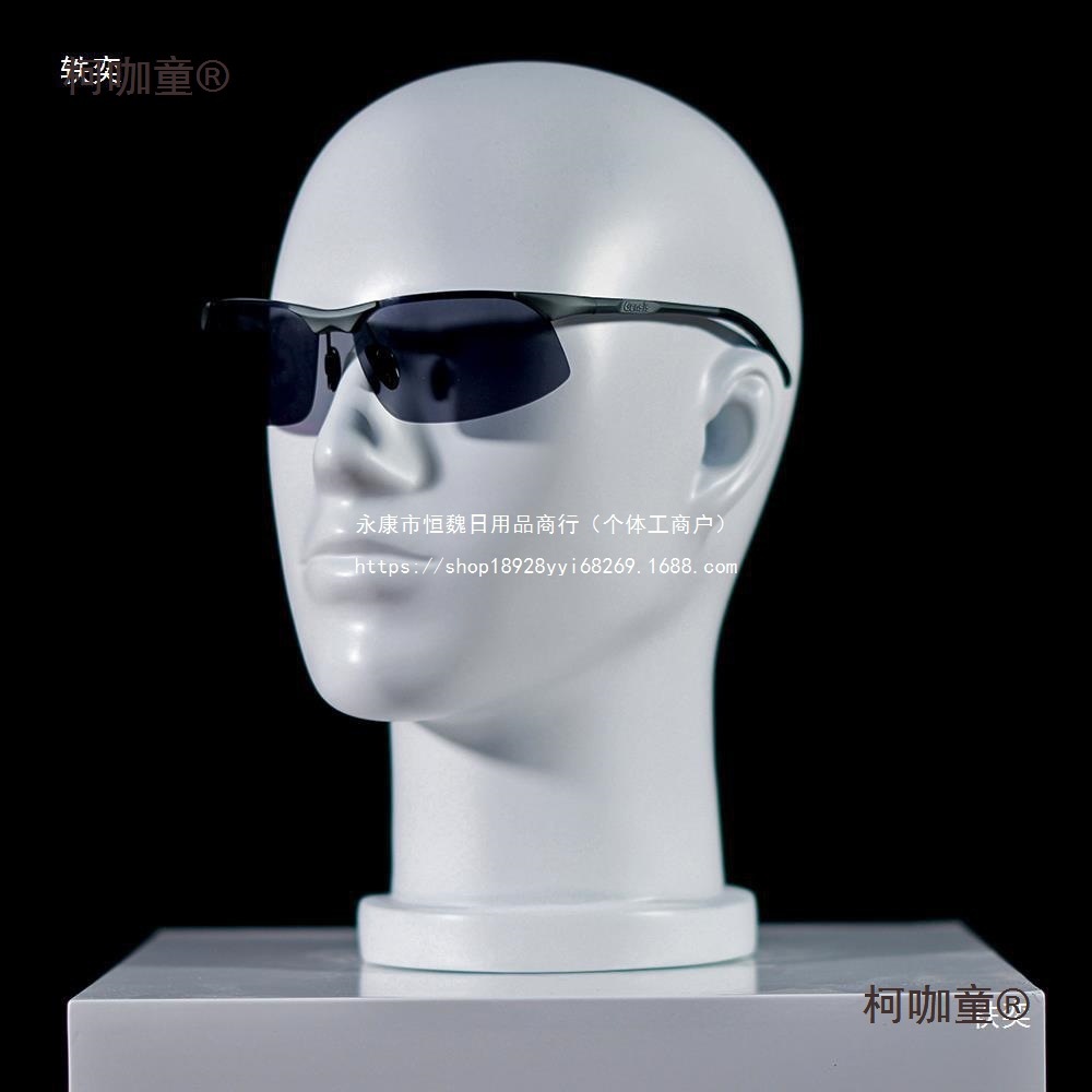 Glass mannequin head, glasses, hat