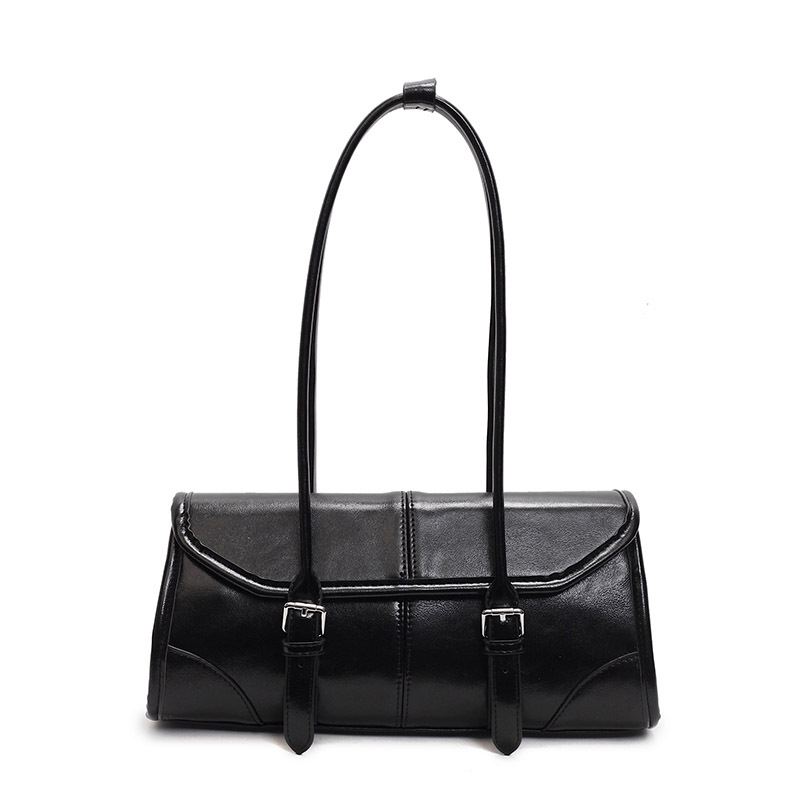 2025 New Arrival Elegant Oil Wax Leather Underarm Baguette Bag High-End Texture Niche Versatile Commuter Fashion Shoulder Bag For Women - Thumbnail 8