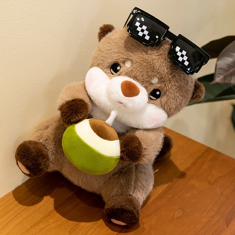 Cross-border Explosions Cute Coconut Otter Plush Toy Creative Cartoon Animal Doll Children's Birthday Gift