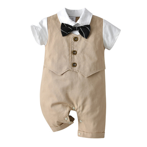 Foreign trade children's clothing wholesale first-hand supply boys summer short-sleeved rompers baby one-piece baby clothes