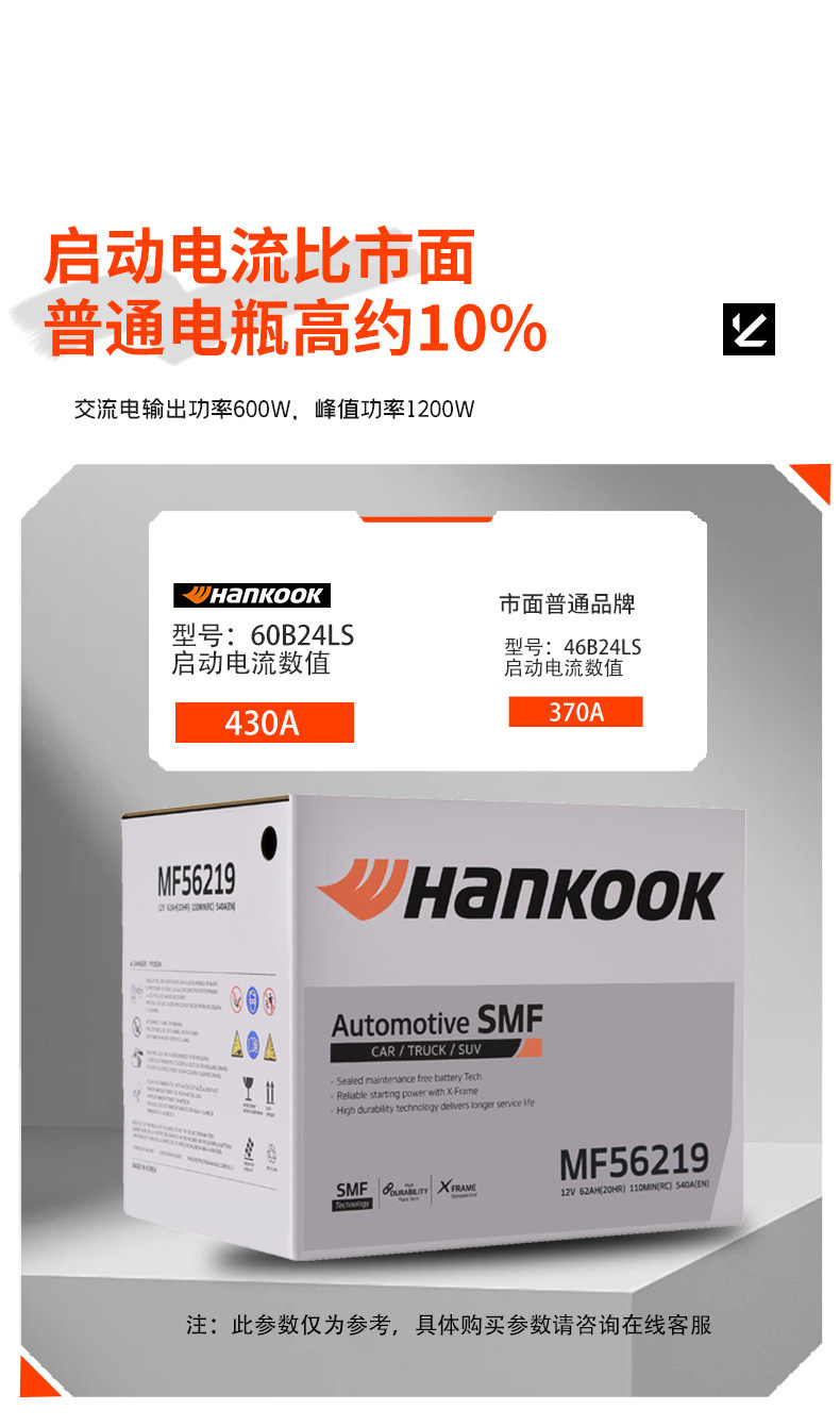 Hantai battery car battery 12v62ahL2400 is suitable for Volkswagen Sagitar, Polo, Lavida, Jetta, Santana
