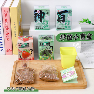 New Type of Small Potted Plants for Office, Easy to Grow, Desktop Potted Plants, Portable Fruits, Vegetables and Herbs, Random Blind Box Cultivation Box
