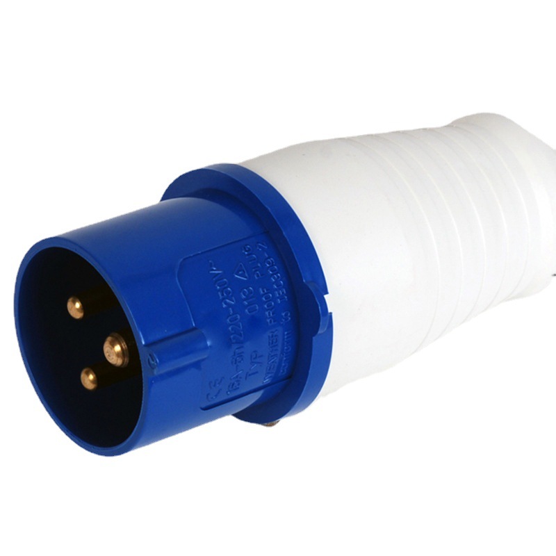 工业插头3P16A一代蓝色 防水插头013 IP44三孔插头防雨插头