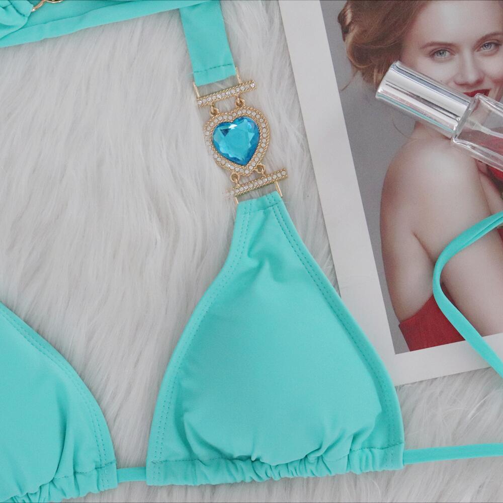 203g Weight Sexy Feel Of Sensation Mid Waist Panties Waist Bikini Panties Style Bralette Bra Category Nylon, Polyester Fabric Type 2 Pieces Set Quantity Swimming Pool, Beach Occasion Solid Color Pattern Women's Gender Women's Solid Color 2 Pieces Set Bikinis Swimwear 8