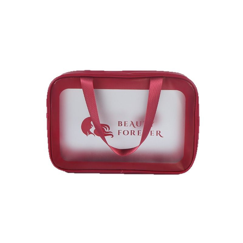 Bolsas de PVC personalizadas viajes impermeables bolsa de lavado de gran capacidad esmerizada bolsa de maquillaje transparente al por mayor