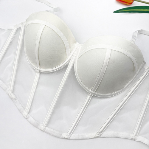 French sexy soft steel ring bra vest fish bone body shaping underwear women's small chest gathered anti-sagging bra exquisite