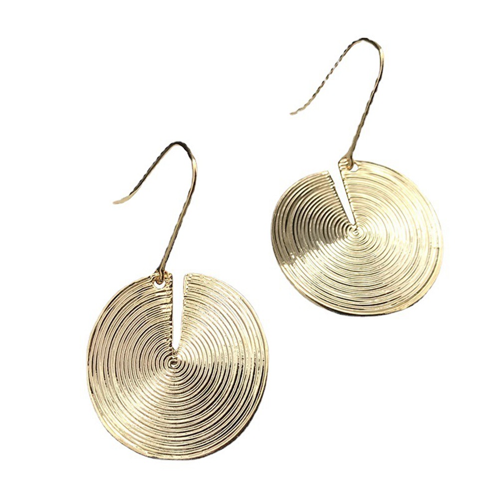 Personality asymmetrical earrings temperament geometric versatile girl long metal earrings_voghion.com