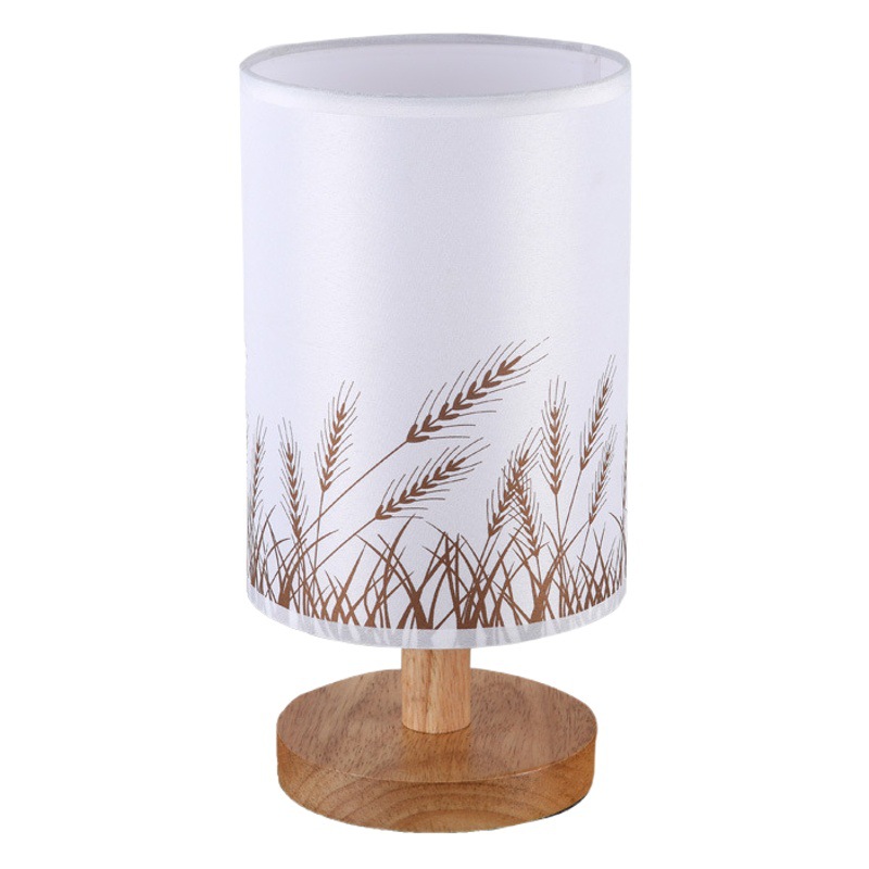 Suministro especial transfronterizo de tela, lámpara de mesita de noche para dormitorio de madera simple y moderna, fábrica de comercio exterior de exportación de madera maciza nórdica