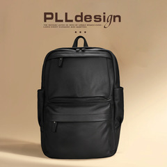 真皮双肩包高级质感植鞣头层牛皮电脑包黑色商务大容量通勤背包