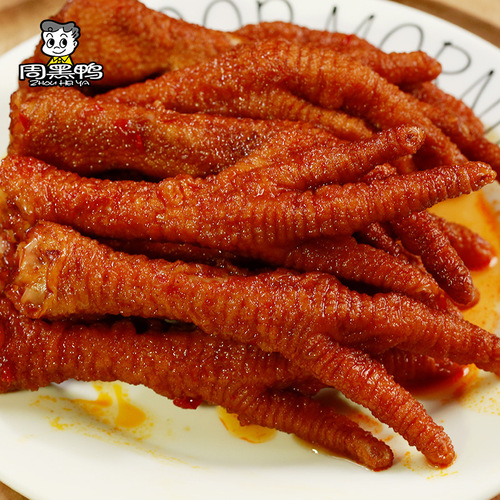 Chouzhou Duck Zhou Xiaoban Tiger Skin Chicken Feet 160g Spicy Marinated Delicacy Snack Trendy Marinated Chicken Feet Supermarket Wholesale