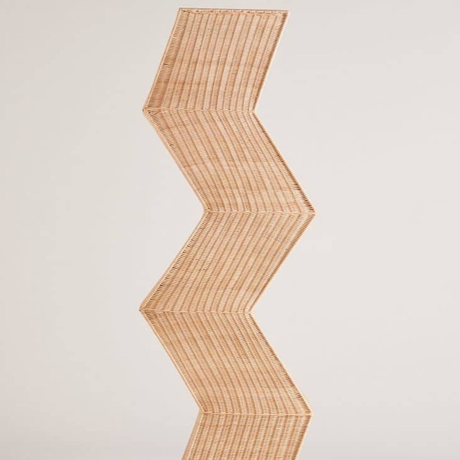 Estilo nórdico lámpara de pie sala de estar sofá cama y desayuno dormitorio de noche modelado geométrico hecho a mano ratán lámpara de pie decorativa