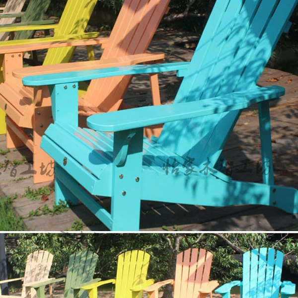 Пляжный минималистский винтажный шезлонг из массива дерева на открытом воздухе Спинка балкон бревенчатый сад досуг европейский и американский стиль adirondac &