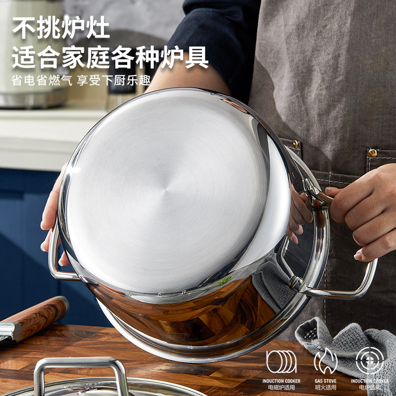 汤锅304不锈钢家用加厚奶锅煮粥锅小煮锅火锅电磁炉炖锅煮汤锅|undefined