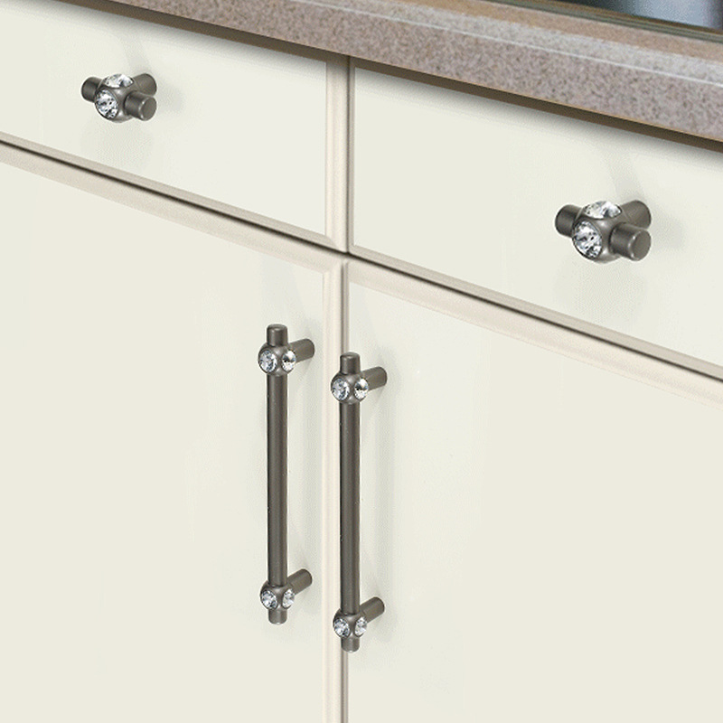 衣櫃門拉手輕奢 現代簡約櫥櫃門把手手柄抽屜浴室柜子門拉手鑲鑽