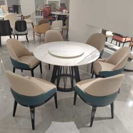 批发高端星级豪华酒店包间餐厅大厅大电动餐桌搭配实木白蜡木椅