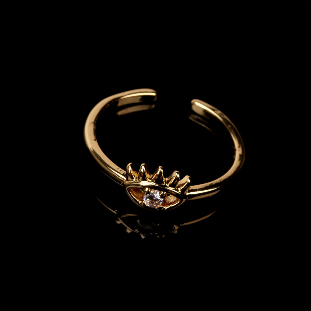 Nihaojewelry Wholesale Jewelry New Devil Eyes Micro-inlaid Zircon Hollow Adjustable Ring