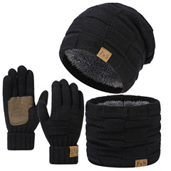 Amazon 帽子、スカーフ、手袋のスリーピースセット、雪の日の耳保護ニット帽、男性用多用途冬用スカーフ、女性用ベルベット