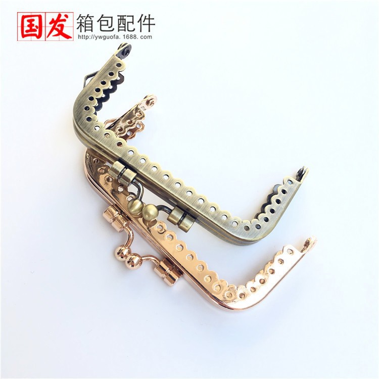 8.5CM cuadrado de encaje brillante carro piezas de oro boca clásica bolsa de oro boca