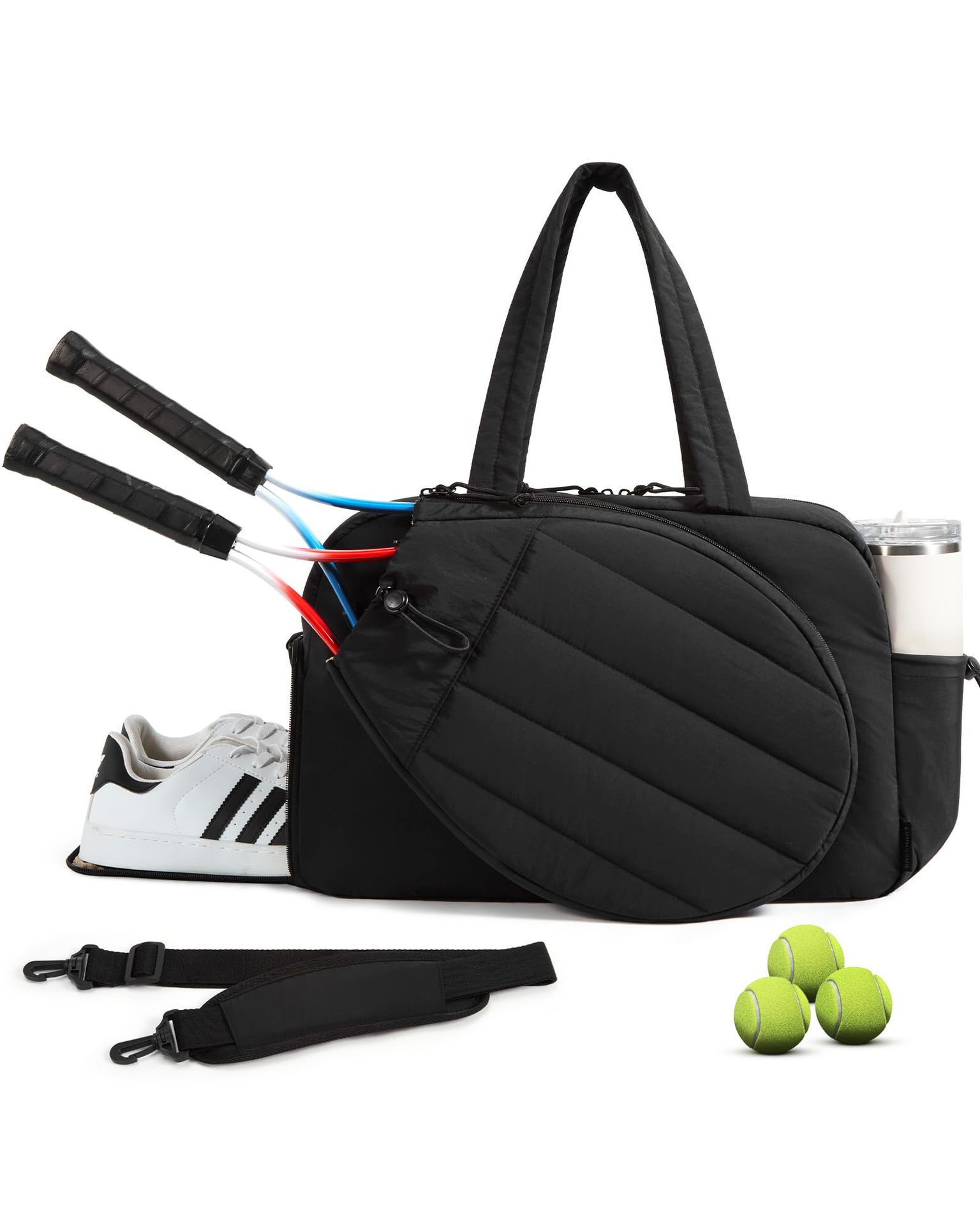 Nuevo bolso de tenis transfronterizo bolso de viaje esponjoso bolso de raqueta de bádminton deportiva bolso de almacenamiento ligero de color sólido