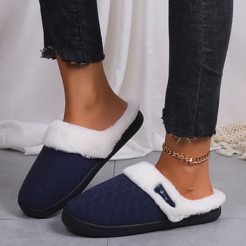 Mao Mao Slippers Home Autumn/Winter Indoor Anti-Slip Thick Cotton Slippers Warmth Thick Men's Cotton Slippers Women's Style