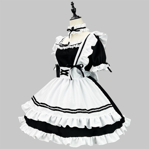 Cross-border Amazon Classic Black and White Maid Costume, Maid Outfit, Halloween Costume, Cosplay Performance Costume