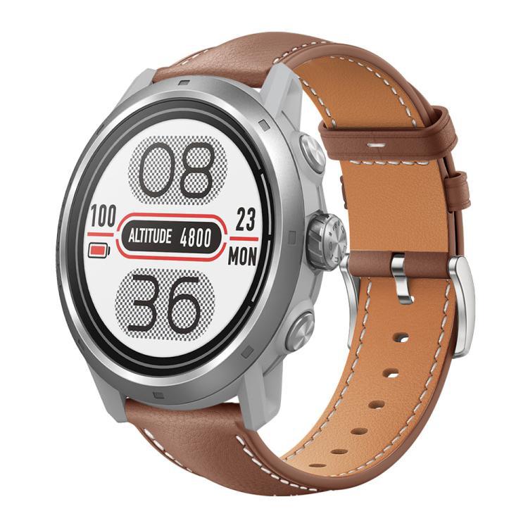 xDfind general de cabeza plana correa de cuero de tiburón negro 20mm para COROS APEX 2 42mm / PACE 2