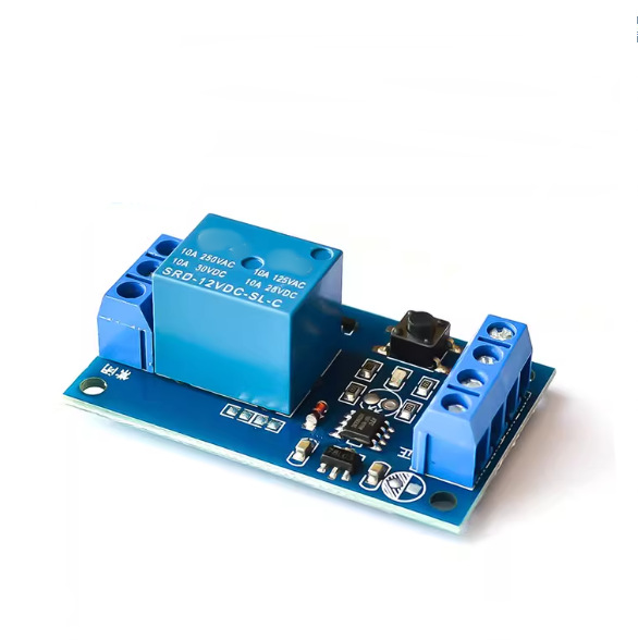 12V 单键双稳态继电器模块 汽车改装开关 一键启停自锁   MW