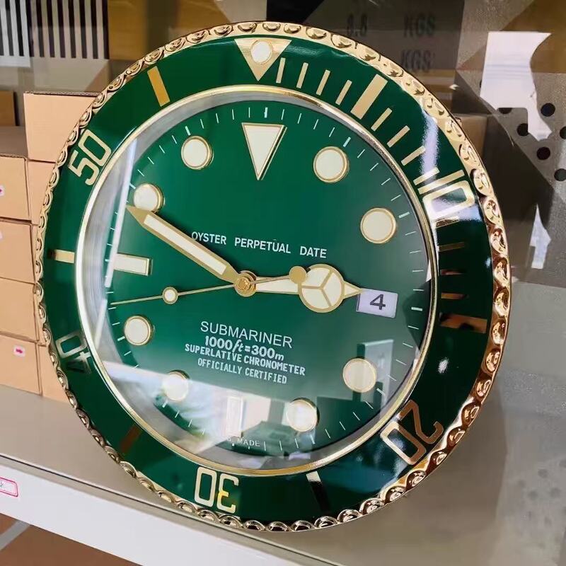 Fashionwallclock劳力水鬼迪通拿格林尼治系列金属14寸挂钟北欧|undefined