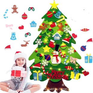 Felt Christmas tree manufacturers supply 2024 classic children's decorations small hanging decorations felt diy Christmas