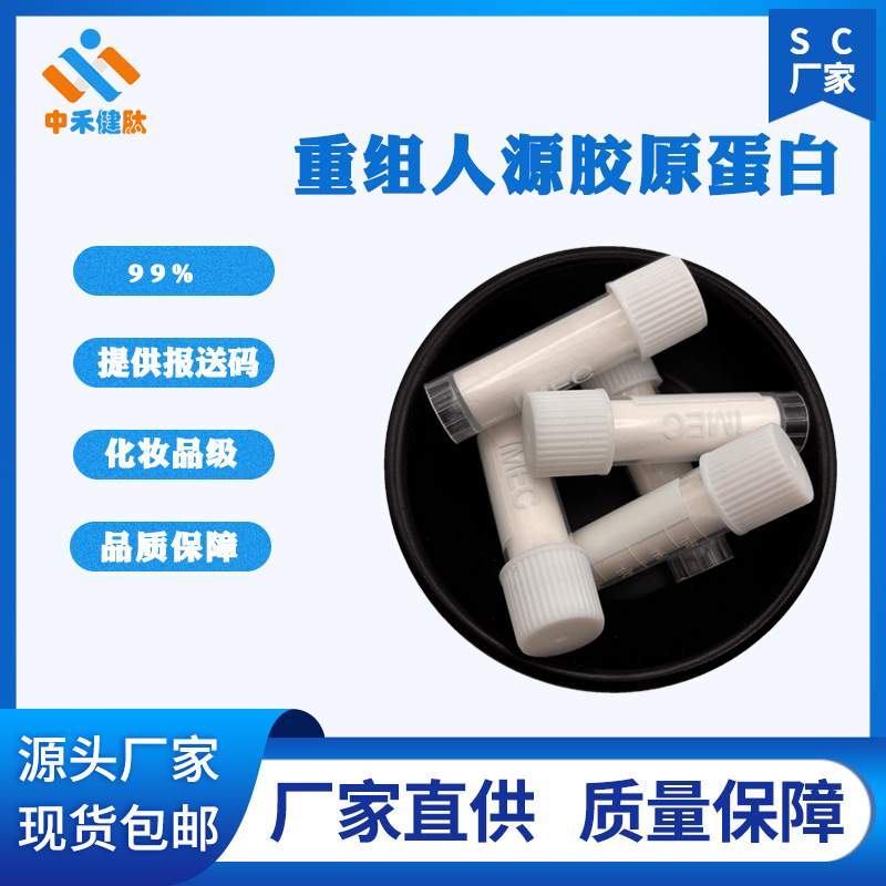 Recombinant Human Collagen-Bss98%-55Kd Type 3 Human Collagen 1G/Bag Cosmetic Grade in Stock