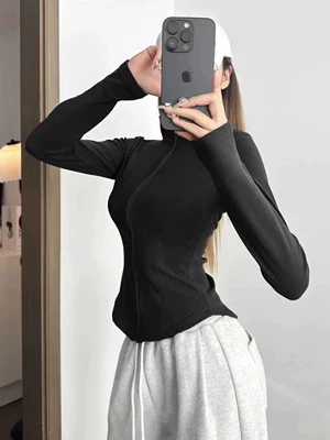 Двусторонний бархатный свитшот, худи-кардиган со slim-fit, базовый слой топ